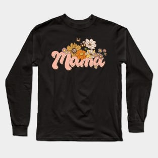 Mama retro distressed design Long Sleeve T-Shirt